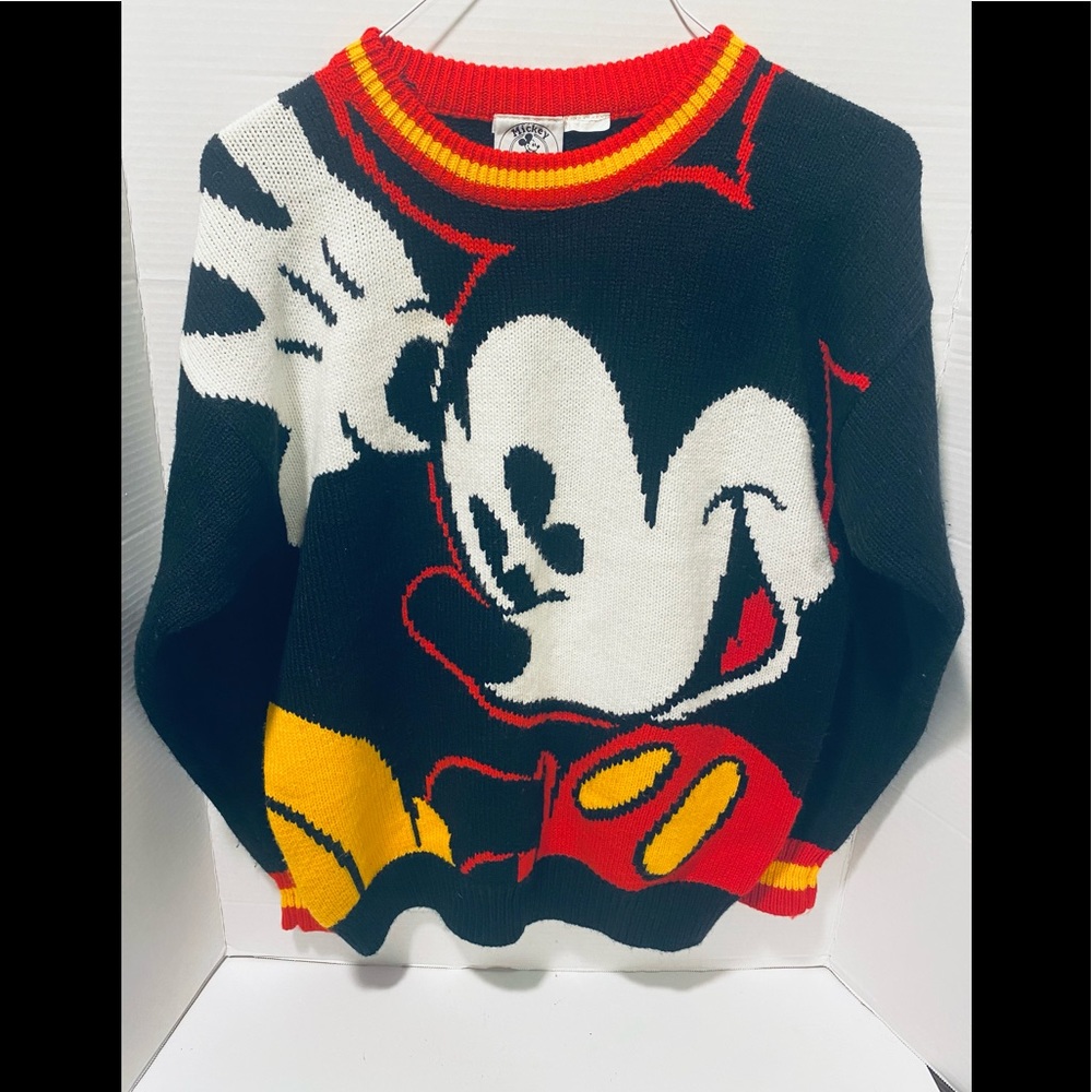 Mickey & Co vintage knit Sweater Sz Large Big Mickey